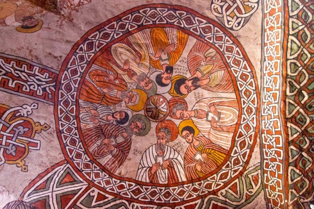 Deckenmalerei in der Felsenkirche Abuna Yemata Guh - Äthiopien Reisebericht in Bildern