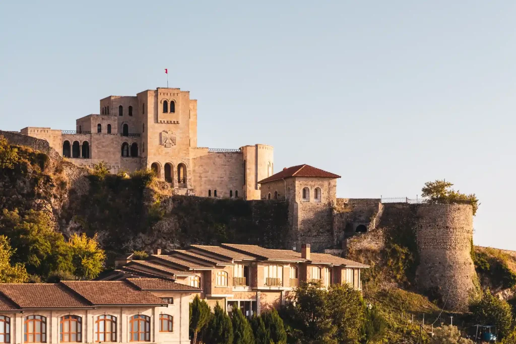 Blick auf die Festung in Kruja Albanien