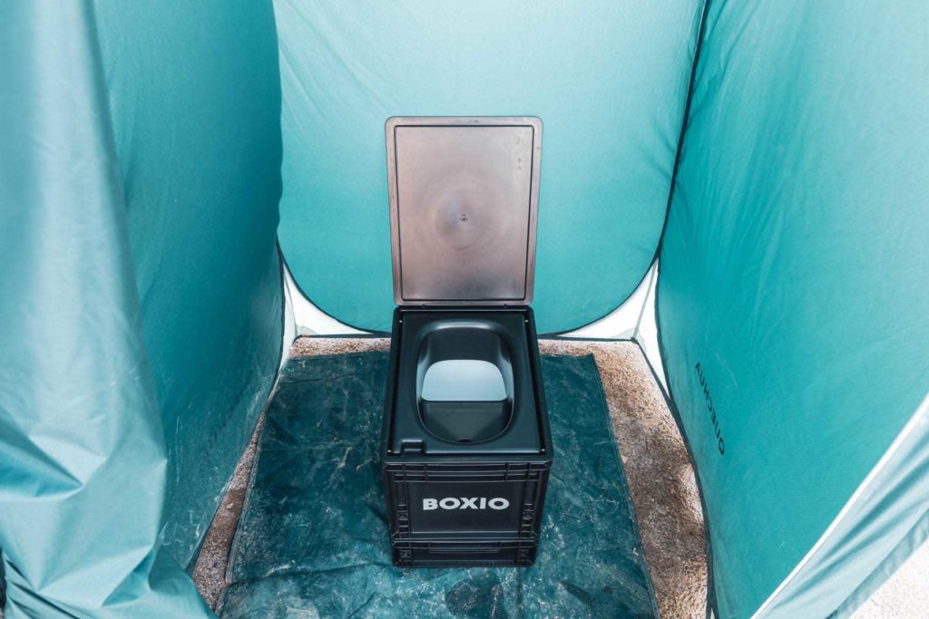 Boxio Trenntoilette im Pop-up Duschzelt / Toilettenzelt