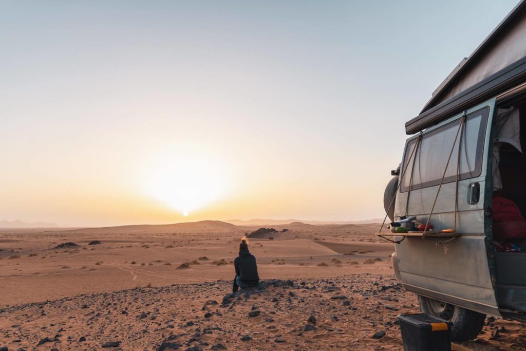 Marokko Wüstentour - Sonnenuntergang über der Wüste
