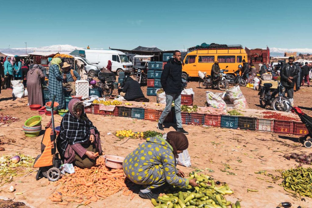 Markttag in Ouarzazate - GünstigLebensmittel kaufen beim Überwintern in Marokko