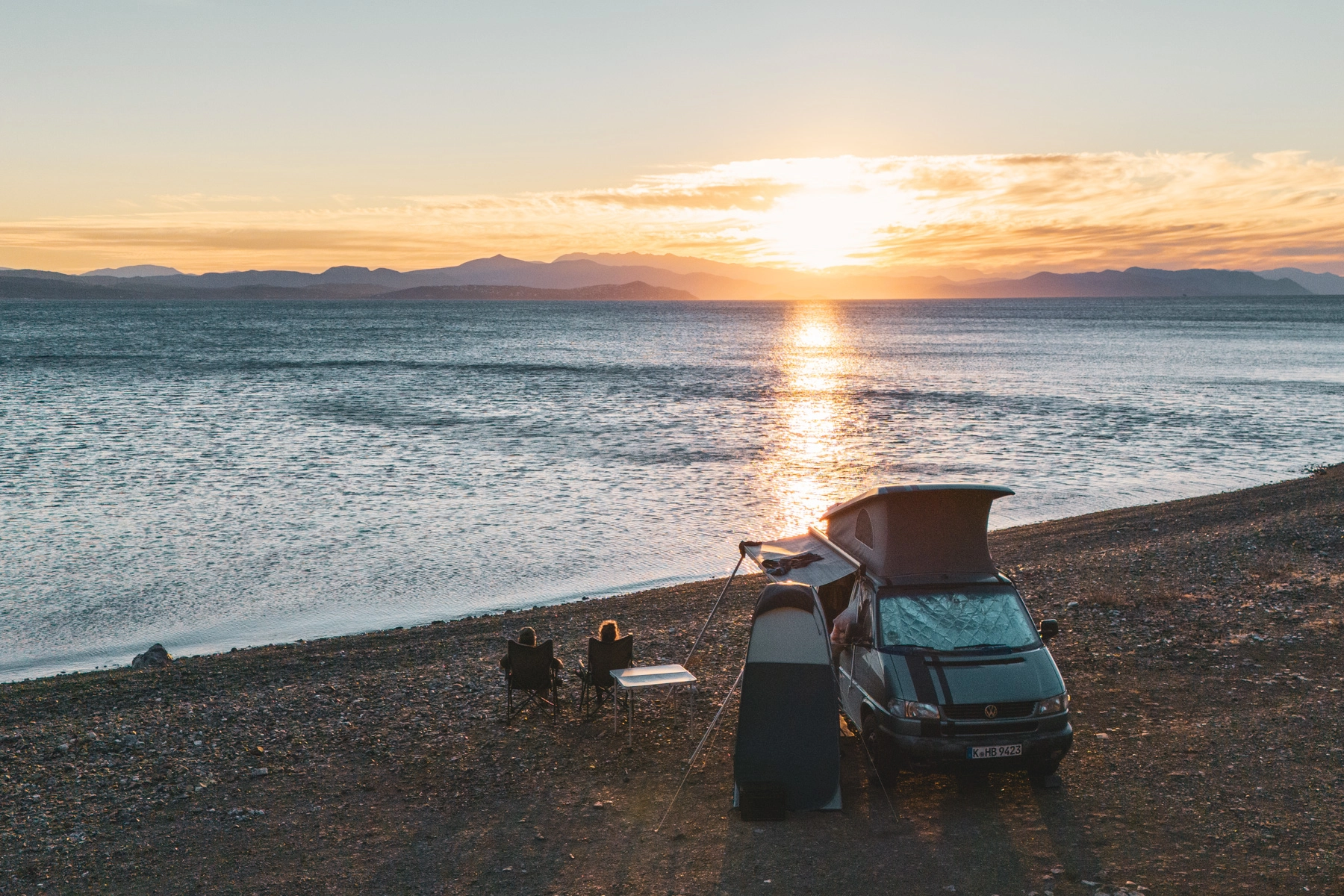 Überwintern in Griechenland mit Camper am Strand