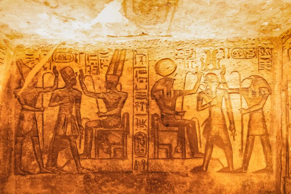 Tempel von Abu Simbel in Ägypten Wandreliefs im Großen Tempel von Abu Simbel